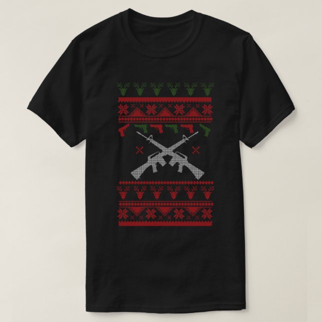 Ugg Christmas Gun Party Sweater Style T-Shirt (Design vorne)