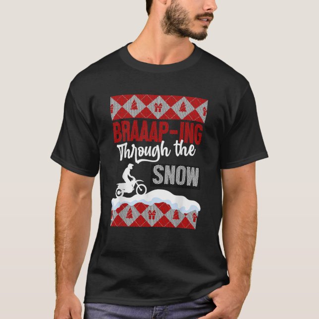 Ugg Christmas Motocross Motorrad Enduro Dirt Bi T-Shirt (Vorderseite)