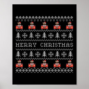 Ugg Christmas Red Weihnachtsmannmütze French Bulld Poster