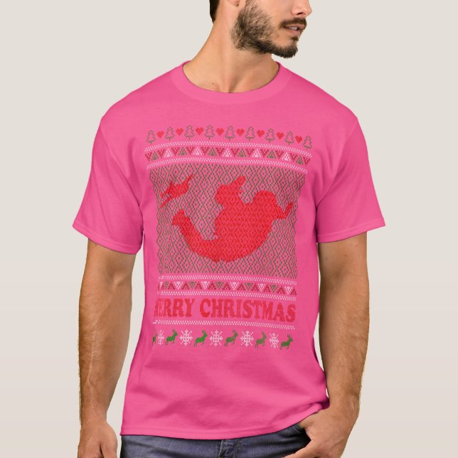 Ugg Christmas Skydiving Shirt Parachuting T Shi (Vorderseite)