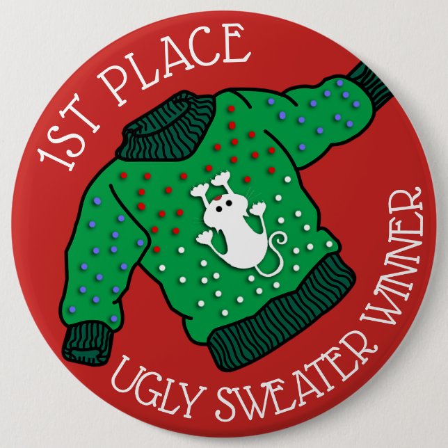 Ugg Christmas Sweater 1. Platz Gewinner Button (Vorderseite)