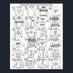Ugg Christmas Sweater Advent Countdown Coloring Poster<br><div class="desc">Schwarz-weiß hässliche Weihnachtspulli Adventfarbkalender,  verschiedene Pullover zu Farbe für jeden Tag Dezember vor Weihnachten.</div>