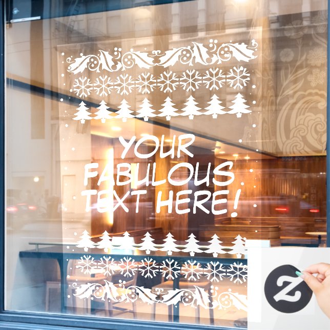 Ugg Christmas Sweater Custom Text Decorative Fensteraufkleber (Café-Fenster)