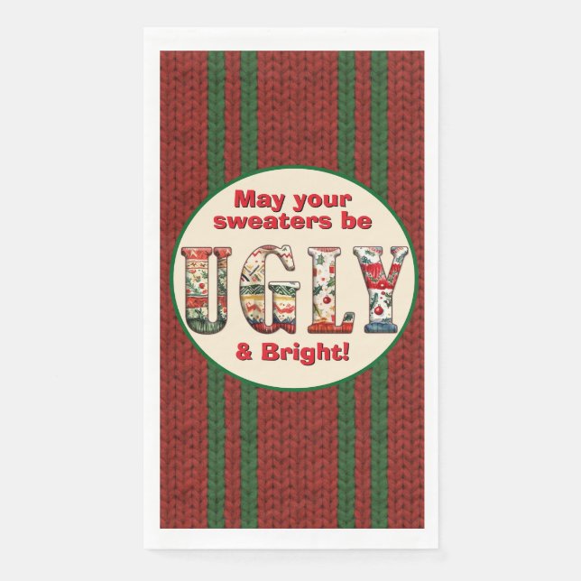 Ugg Christmas Sweater Paper Napkin Serviette (Vorderseite)
