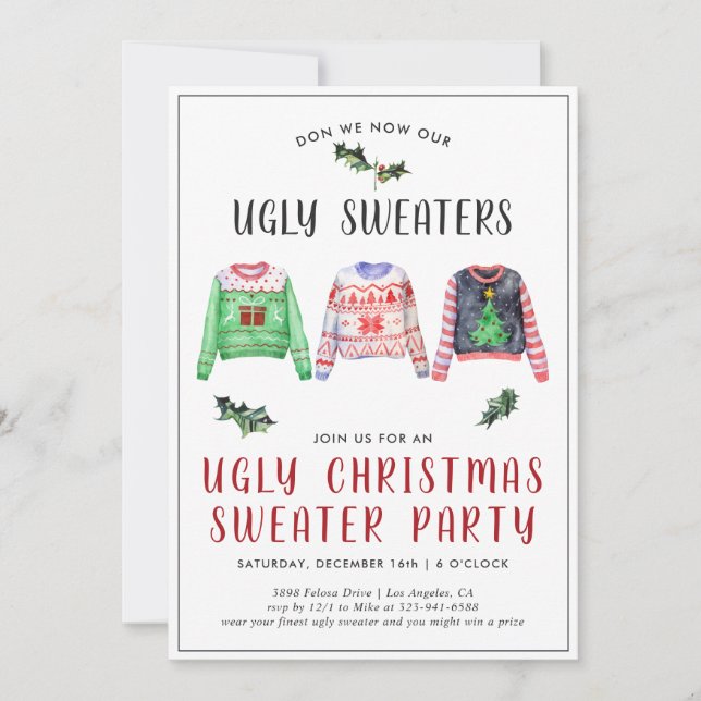 Ugg Christmas Sweater Party Einladung (Vorderseite)