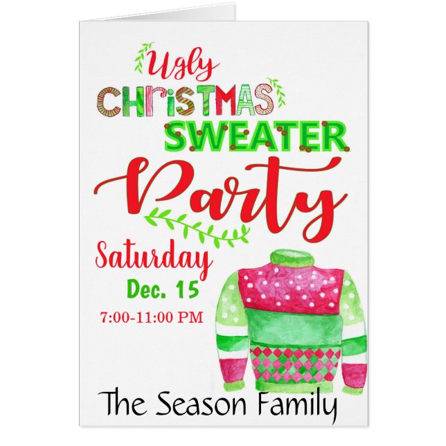 Ugg Christmas Sweater Party Einladung (Vorne)