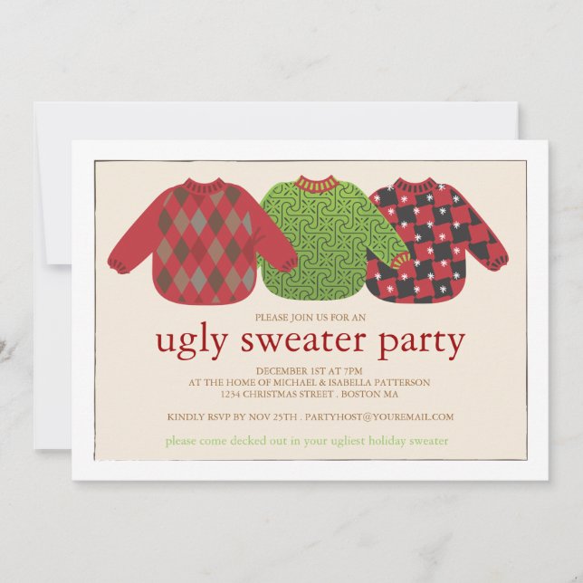 Ugg Christmas Sweater Party Einladung (Vorderseite)