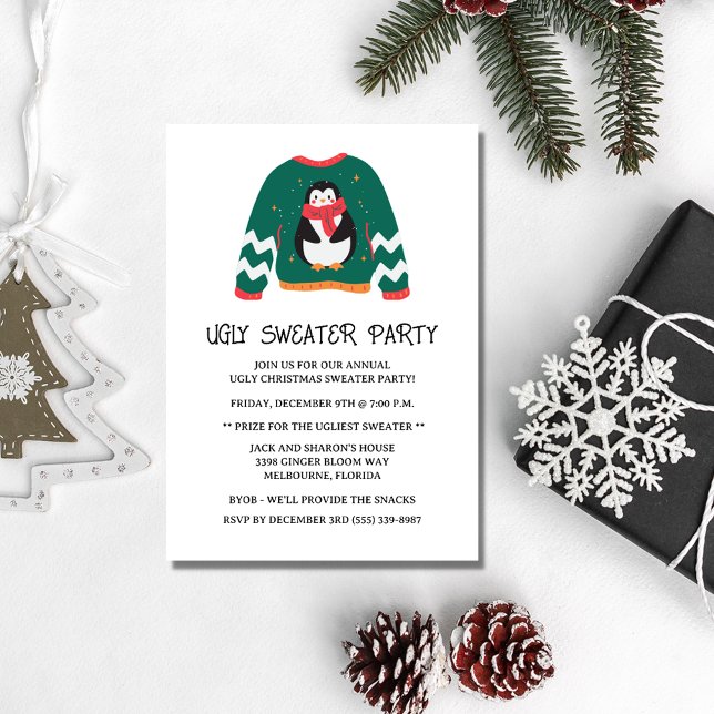 Ugg Christmas Sweater Party Holiday Einladung (Ugly Christmas Sweater Party Holiday Invitation)