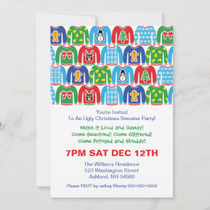 Ugg Christmas Sweater Party Holiday Xmas Party Einladung