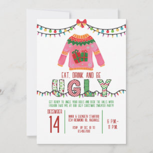 Ugg Christmas Sweater Party Tacky Holiday Party Einladung