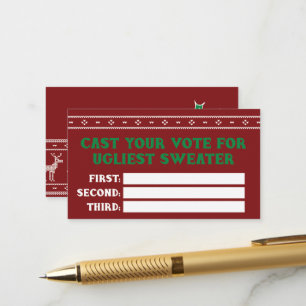 Ugg Christmas Sweater Party Vote Card Begleitkarte