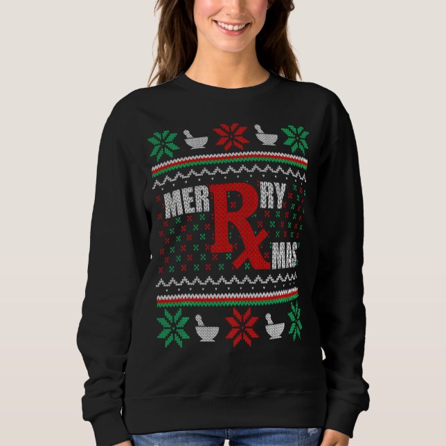Ugg Christmas Sweater Pharmacy Tech Merry Xmas Ph Sweatshirt (Vorderseite)