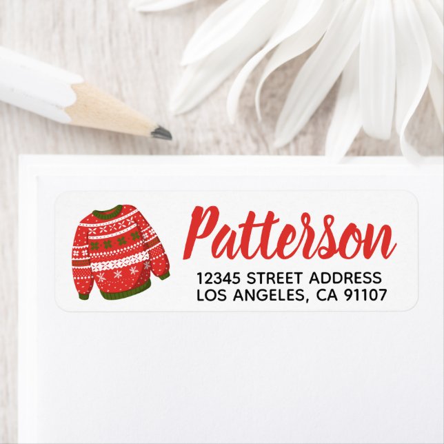 Ugg Christmas Sweater Rücksendeadresse Label (Insitu)