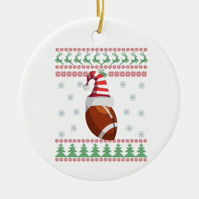 Ugg Christmas Sweater Rugby Sport Liebhaber Gesche Keramik Ornament (Vorne)