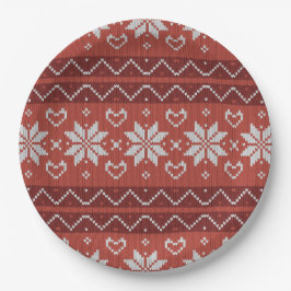 Ugg Christmas Sweater skandinavischer Strick Red H Pappteller