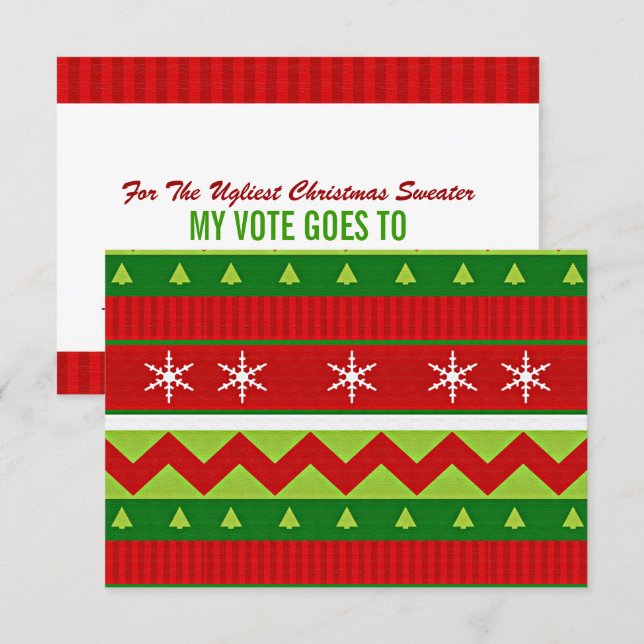 Ugg Christmas Sweater Stimmzettel (Vorne/Hinten)