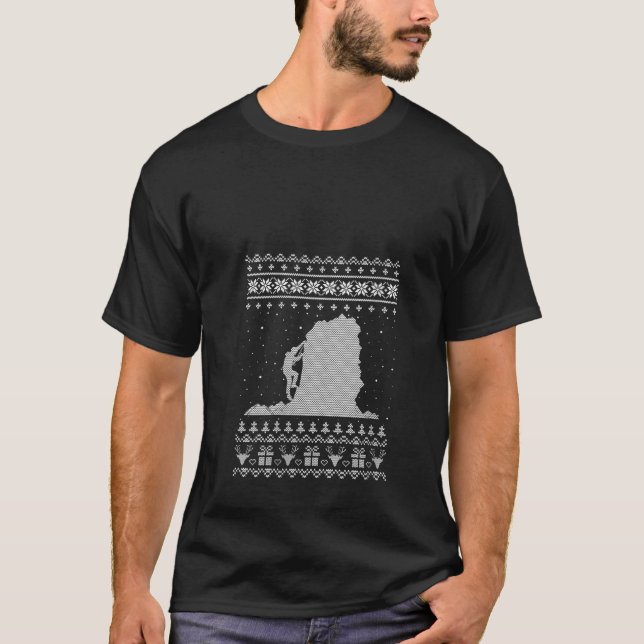 Ugg Christmas Sweater Style Klettern Lover Xmas H T-Shirt (Vorderseite)