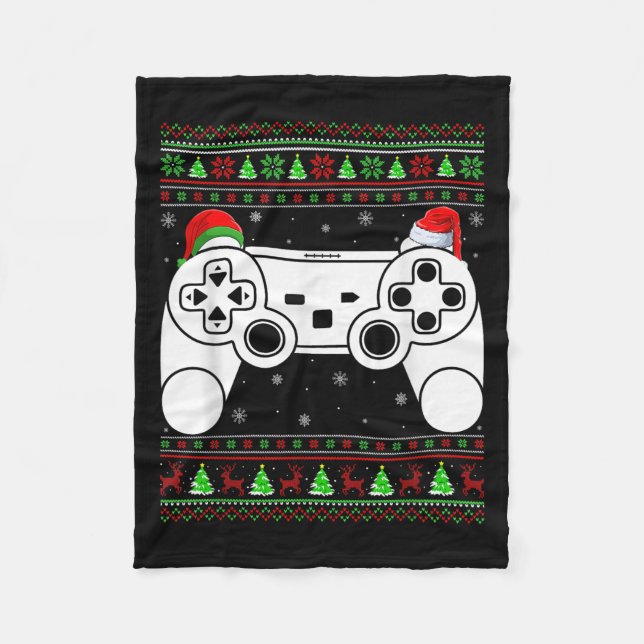 Ugg Christmas Sweater Video Game Controller Xmas Fleecedecke (Vorderseite)