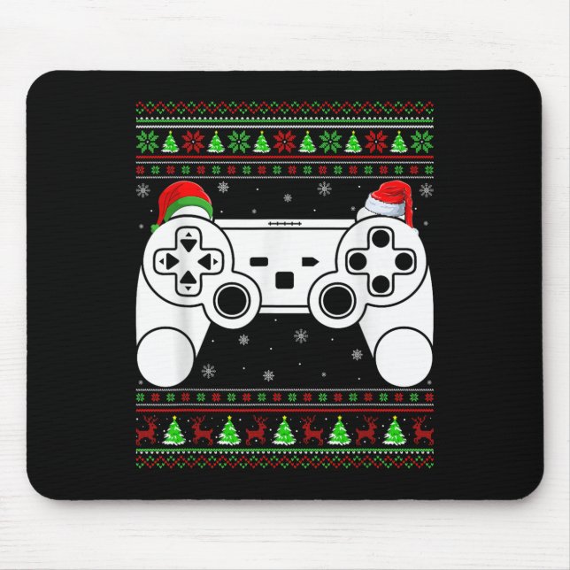 Ugg Christmas Sweater Video Game Controller Xmas Mousepad (Vorne)