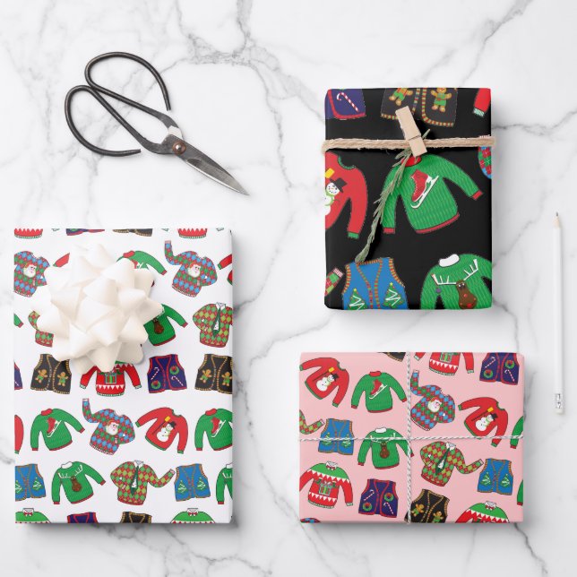 Ugg Christmas Sweater Wrapping Paper Geschenkpapier Set (Vorderseite)