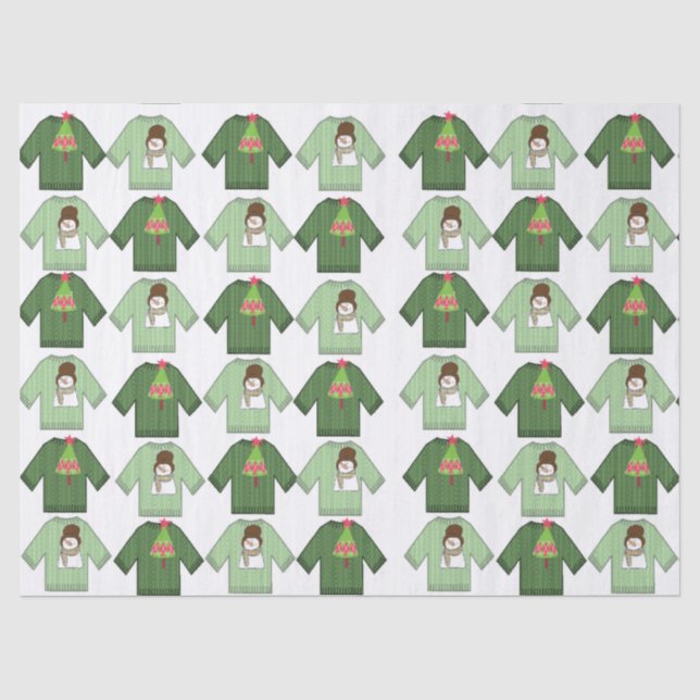 Ugg Christmas Sweaters Grünbuch zu Weihnachten Seidenpapier (Vorderseite)