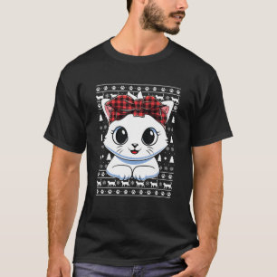 Ugg Christmas White Cat Red Kariert Bandana Xmas G T-Shirt