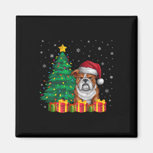 Ugg English Bulldog Weihnachtsmannmütze Christmas Magnet