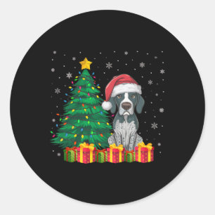Ugg English Pointer Weihnachtsmannmütze Weihnachts Runder Aufkleber