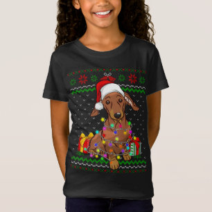 Ugg Sweater Christmas Lights Dackel Hund Lover T-Shirt