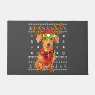 Ugg Sweater Christmas Lights Dackel Hund Welpe Fußmatte