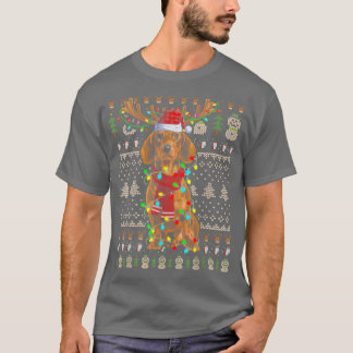 Ugg Sweater Christmas Lights Dackel Hund Welpe T-Shirt
