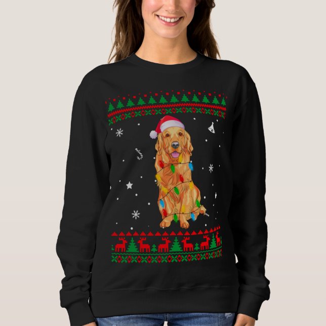 Ugg Sweater Christmas Lights Golden Retriever Dog Sweatshirt (Vorderseite)