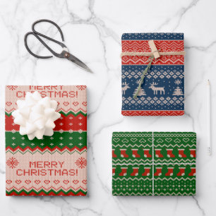Ugg Sweater Christmas Wrapping Paper Geschenkpapier Set
