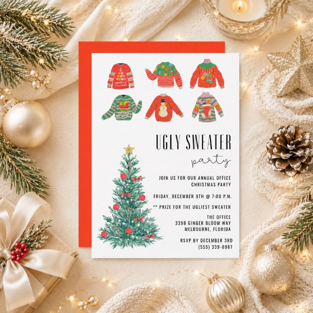 Ugg Sweater Office Weihnachtsfeier Einladung (Ugly Sweater Office Christmas Holiday Party Invitation)