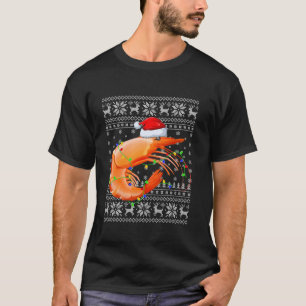 Ugg Sweater Xmas Lights Weihnachtsmannmütze Hummer T-Shirt