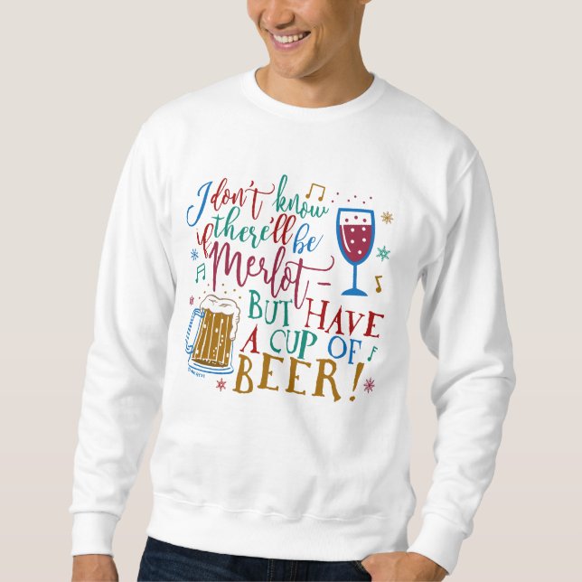 Ugge Christmas Sweater Merlot Wine Beer Spaß Sweatshirt (Vorderseite)