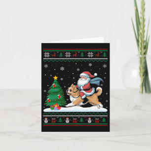 Ugge Christmas Tree Lights Xmas Santa Riding Lhasa Karte