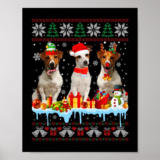 Ugge Weihnachts-Jack Russell Terrier Dog Santa Xma Poster (Vorne)