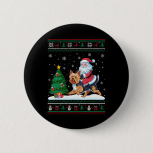 Ugguler Weihnachtsbaum Lichter Xmas Santa Riding Y Button