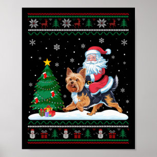 Ugguler Weihnachtsbaum Lichter Xmas Santa Riding Y Poster