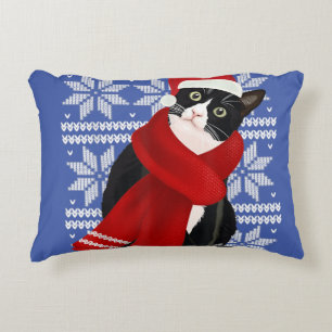 Ugi Christmas Black Cat Weihnachtsmannmütze Scarf Dekokissen