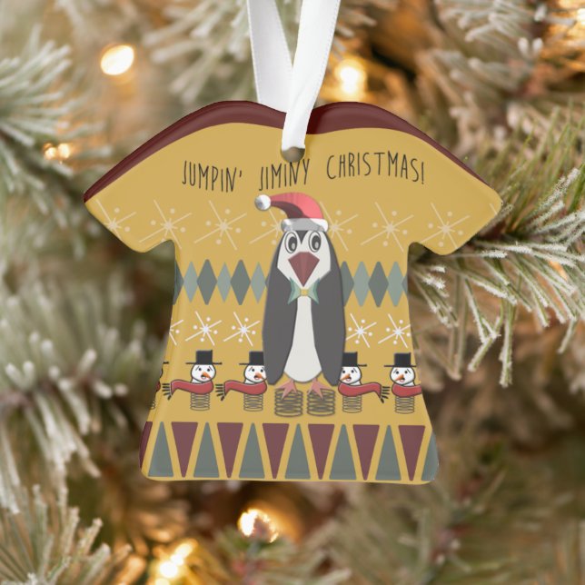 Ugi Christmas Sweater Pinguin Gold - Personalisier Ornament (Baum)