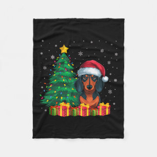 Ugi Dackel Weihnachtsmannmütze WeihnachtsLICHT Hun Fleecedecke