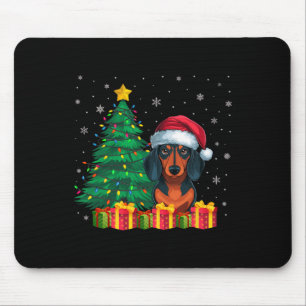 Ugi Dackel Weihnachtsmannmütze WeihnachtsLICHT Hun Mousepad