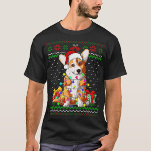Ugi Sweater Christmas Lights Corgi Dog Lover T-Shirt