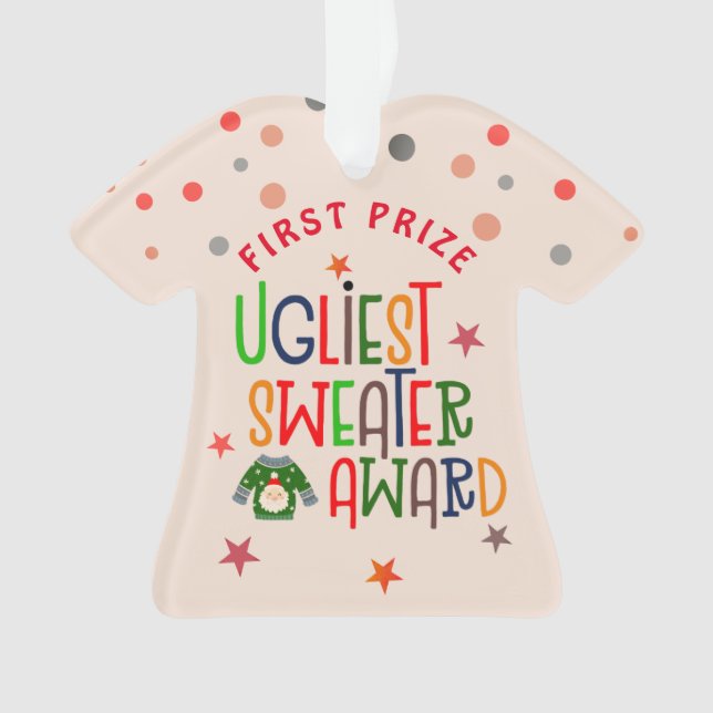 Ugliest Sweater Award Erster Preis Weihnachtsfest  Ornament (Vorderseite)