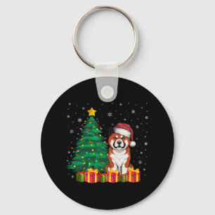 Ugly Akita Weihnachtsmannmütze Weihnachtsleuchten  Schlüsselanhänger