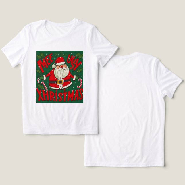 Ugly and Funny Santa's Design Tri-Blend Shirt (Design Vorderseite & Rückseite)