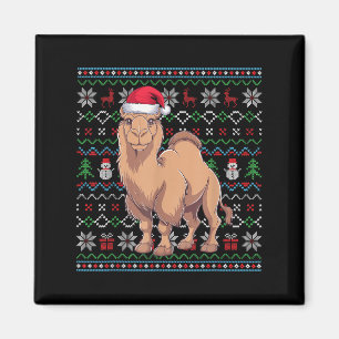 Ugly Bactrian Camel Lovers Xmas Sweater Santa Chri Magnet