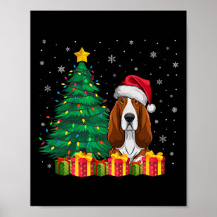 Ugly Bet Hound Weihnachtsmannmütze Weihnachtslicht Poster
